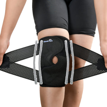 Wonder Care Adjustable Wrap Knee Support Brace, Air Mesh Fabric Knee Brace Cap for Pain Relief, Sports, Arthritis, Running Protection (Copy)