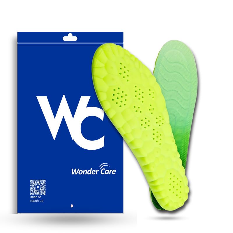 Wonder Care Memory Foam Shoe Insoles For Women Shock Absorbing Sports Shoe Insoles For Men And Women Cuttable Soft Breathable Honeycomb Orthotic Replacement Inserts