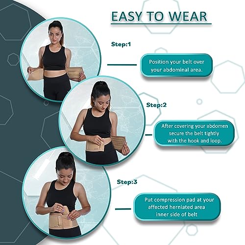 Wonder Care- Umbilical Hernia Support Belt Abdominal Binder for Belly Button Hernias or Navel Hernias, Hernia pain relief Brace