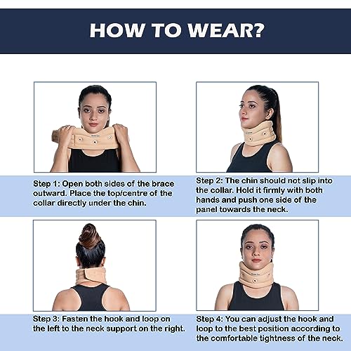 Wonder Care Soft Neck Brace Cervical Collar, Adjustable Collar Neck Support Brace for Sleeping, Neck Brace for Neck Pain and Support for Women & Men, Breathable Material for Home Office Travel