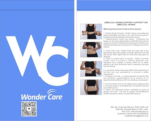 Wonder Care- Umbilical Hernia Support Belt Abdominal Binder for Belly Button Hernias or Navel Hernias, Hernia pain relief Brace