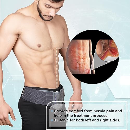 Wonder Care- Grey Hernia belt for men Truss Brace with one removable compression pad