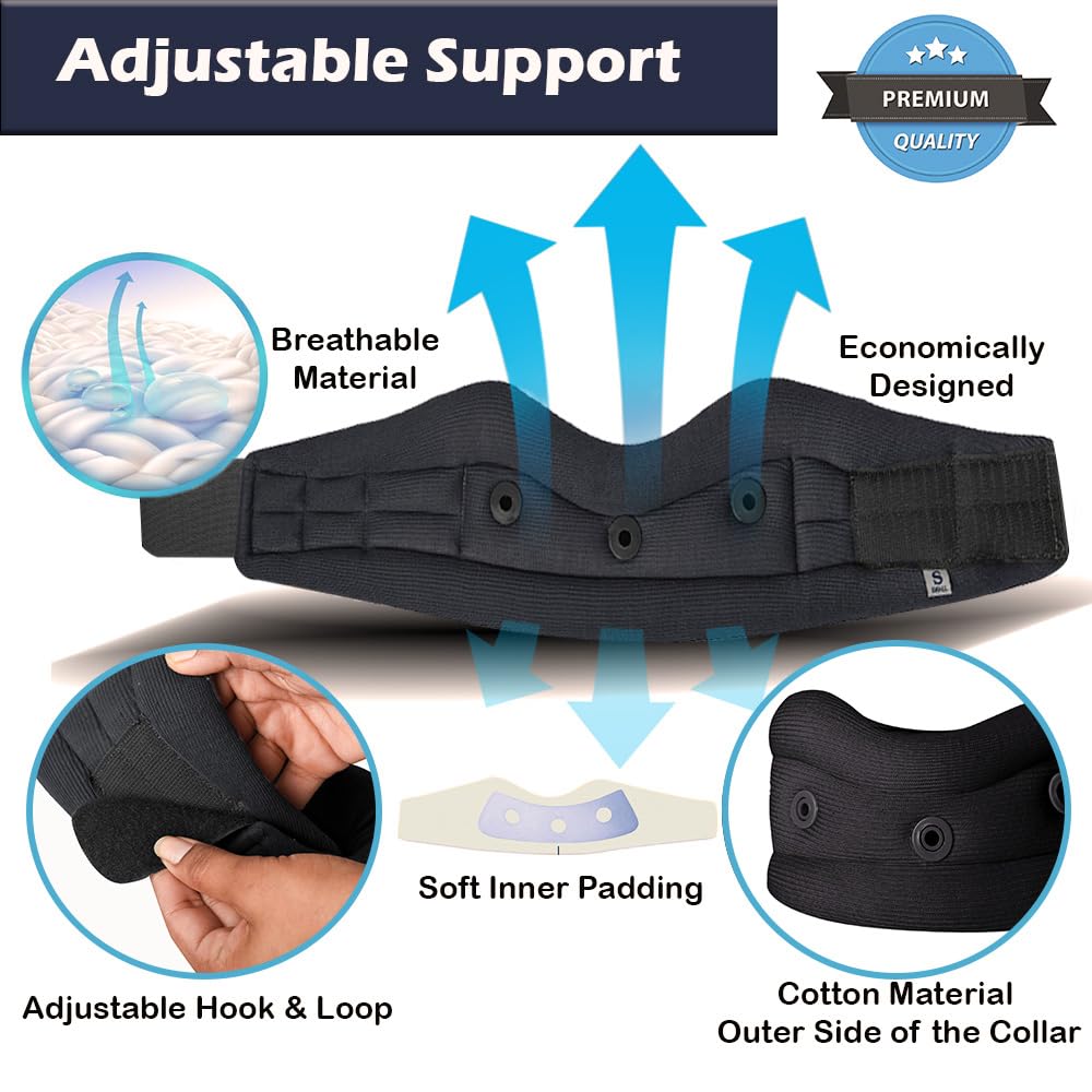 Wonder Care Plastic Soft Cervical Collar Adjustable Collar Neck Support Brace Neck Support Soft Neck Collar Neck Brace For Neck Pain And Support For Women & Men, Medium