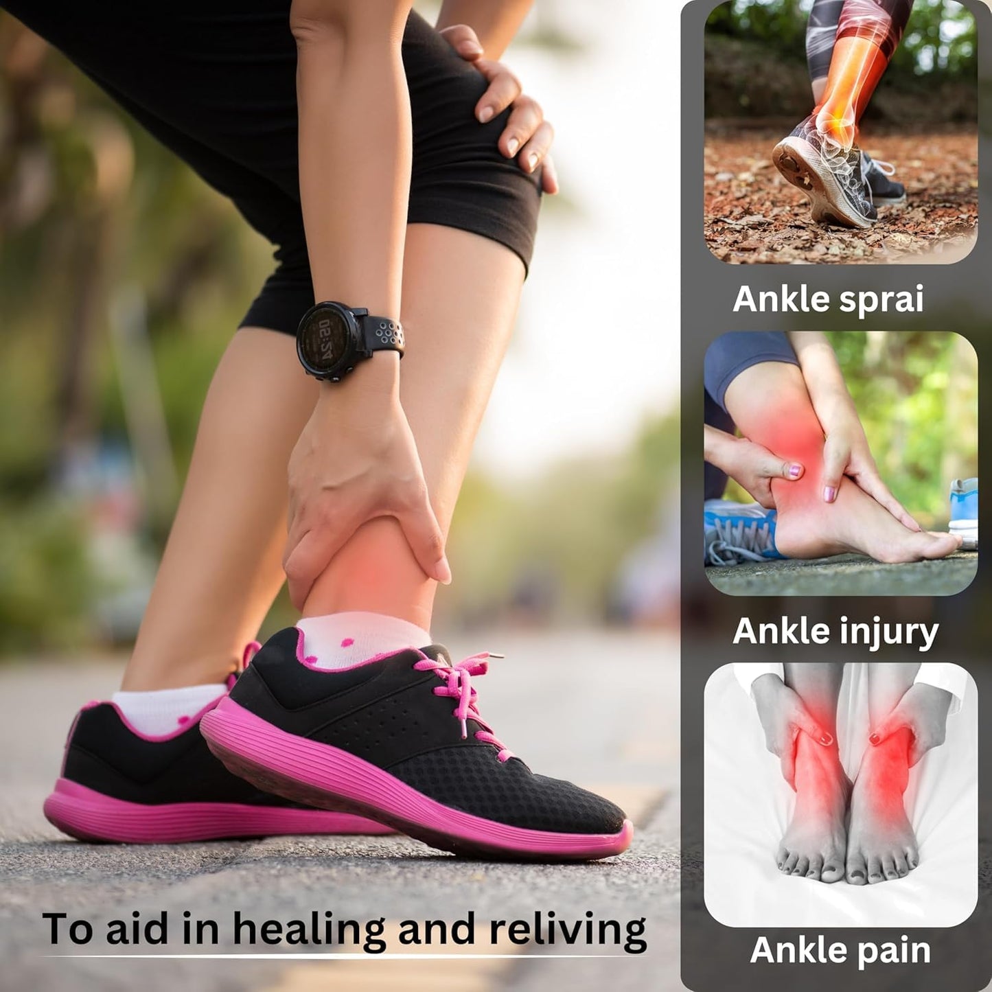 Wonder Care Ankle Support Band for Heel Pain Relief, Ankle Brace For Men/Women, Ankle Binder for Foot Support, Pain Relief, Ankle Belt/Cap Foot Support for Pain Relief (Blue, 2pcs)