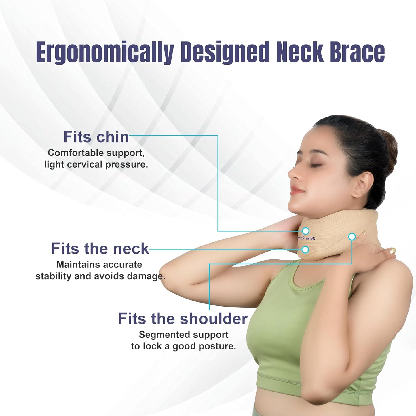 Wonder Care Neck Brace for Sleeping Cervical Collar Relief Neck Pain and Neck Support Soft Foam Wraps Keep Vertebrae Stable for Relief of Cervical Spine Pressure for Women & Men Black-Large