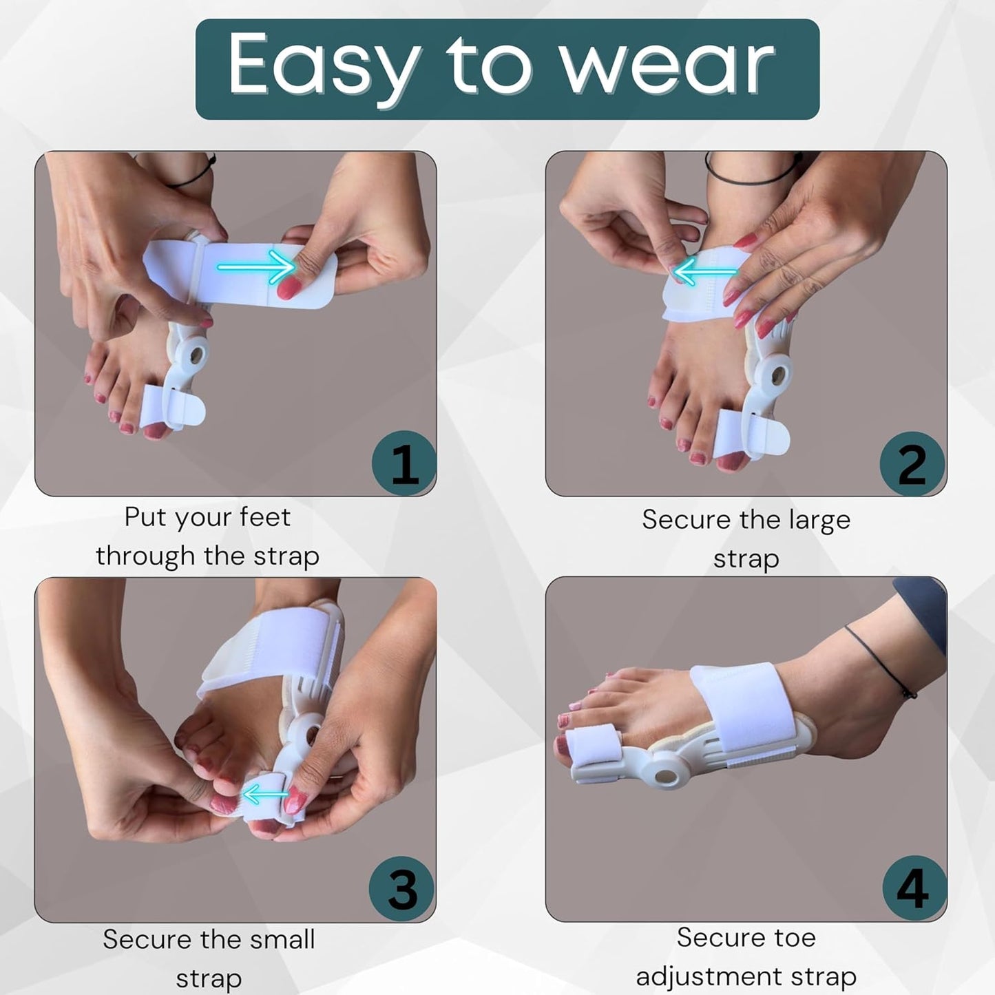 Wonder Care Bunion Splint for men and women Orthopedic Bunion Toe Straightener Hallux Valgus Constructed for Toe Alignment and Pain Relief Toe Corrector