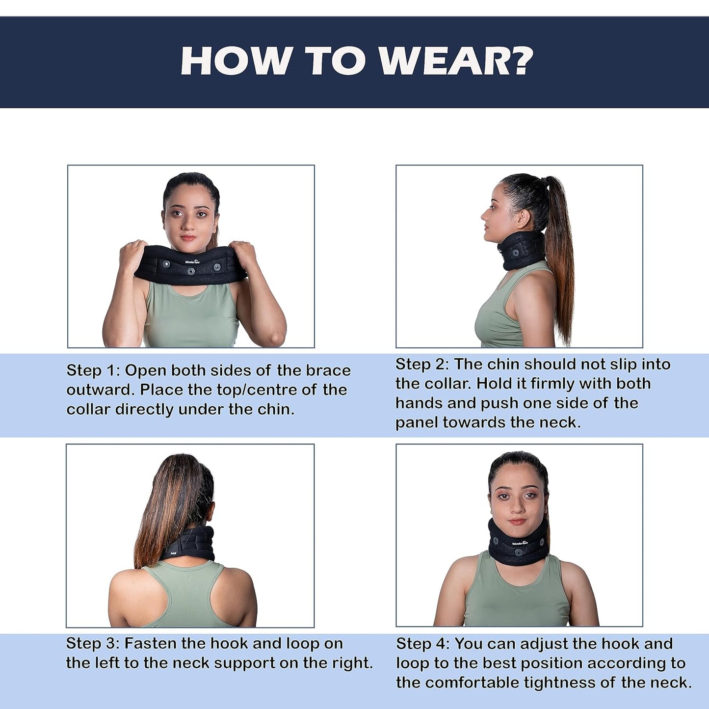 Wonder Care Plastic Soft Cervical Collar Adjustable Collar Neck Support Brace Neck Support Soft Neck Collar Neck Brace For Neck Pain And Support For Women & Men, Medium