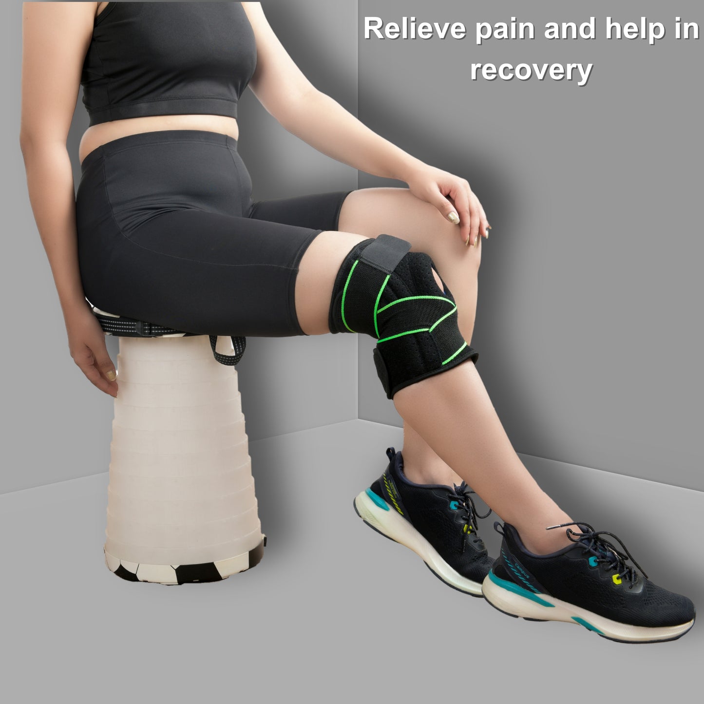 Wonder Care Neoprene Blend Adjustable Knee Support With Anti-Slip Silicon Strip,Breathable Patella Knee Brace Cap For Pain Relief,Sports,Arthritis Protection For Men & Women Free Size (1 Piece)