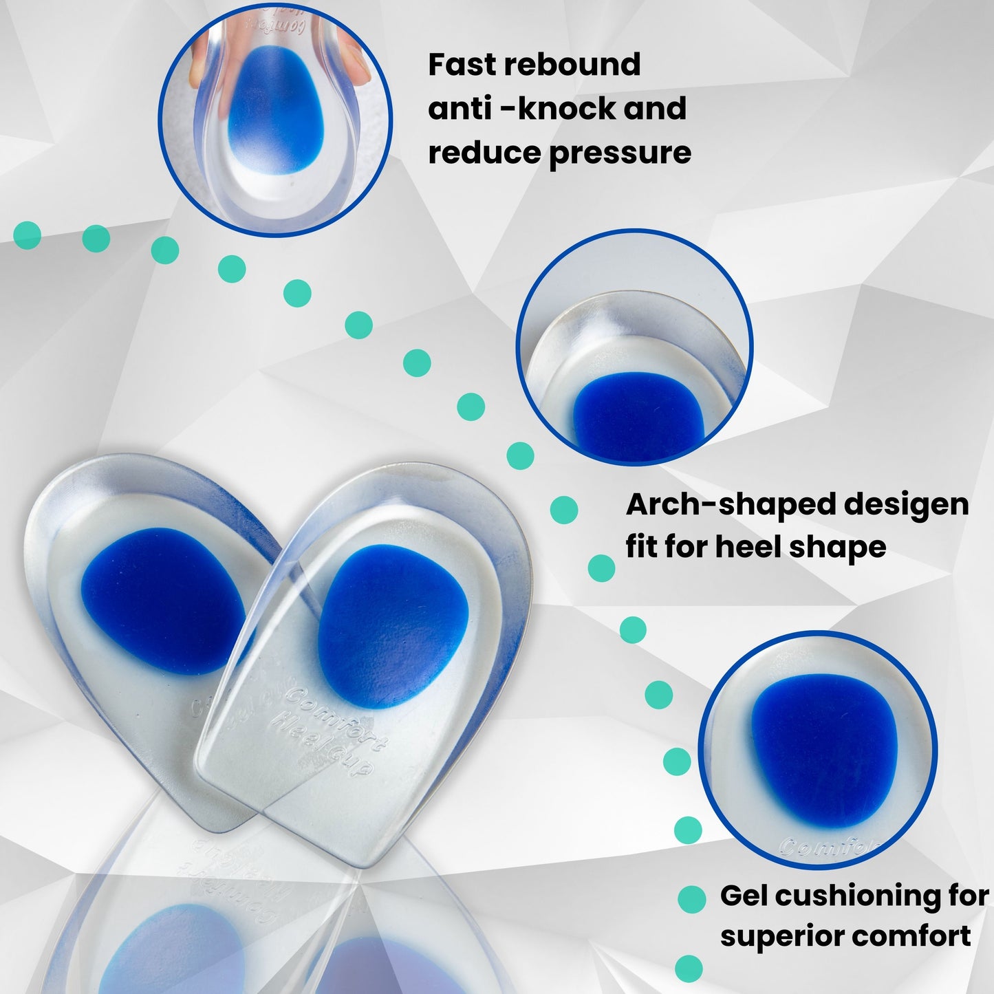 Wonder Care Pair Of 1 Gel Heel Cushion For Heel Pain Relief Women Men|Shoe Insert Silicone Heel Pad|Plantar Fascitis Inserts Heel Spur Pads| Achillies Heel Support Pad| Cushion Heel Inserts