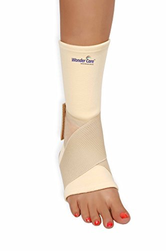 Wonder Care Ankle Compression Support with Elastic Strap Binder for Ankle Injury Pain Relief Brace for Women and Men for Strained or Sprained Ankle