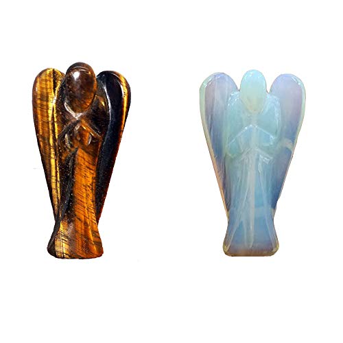 1Tiger Eye Angel \+ 1Opalite Blue Angel