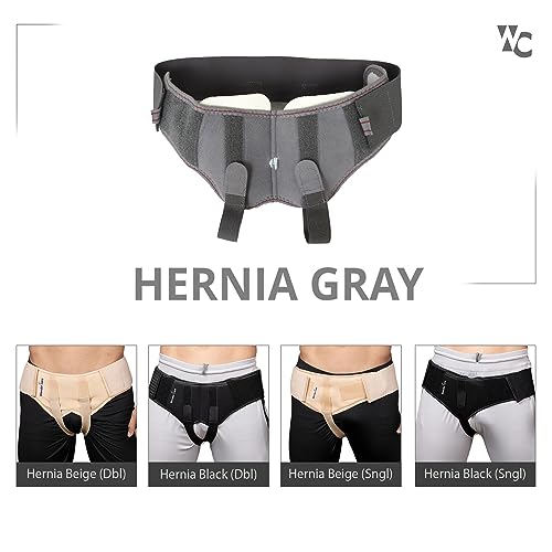 Wonder Care- Grey Hernia belt for men Truss Brace with one removable compression pad