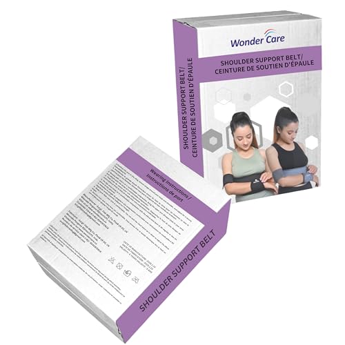 Wonder Care-Left Right Shoulder Immobilizer Arm Sling Elastic Brace for Clavicle Collar Bone Dislocation Subluxation Shoulder stabilizer Compression Brace After Rotator Cuff Surgery - Black