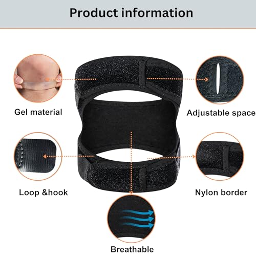 Patella Tendon Support Strap Dual Pack of1 | Adjustable Knee Strap Patella Tendon Brace with Stabilizer Band for Hiking, Soccer, Basketball, Runners, Jumpers, and Tendonitis Relief for Unisex