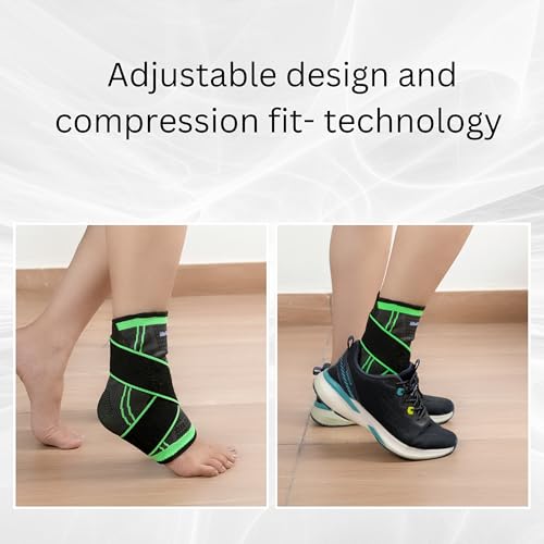 Wonder Care Ankle Brace Compression Sleeve Support for Women & Men Ankle Wrap with Ankle Strap for Running Youth ankle brace for sports Ankle Fasciitis Achilles Tendon brace for plantar fasciitis