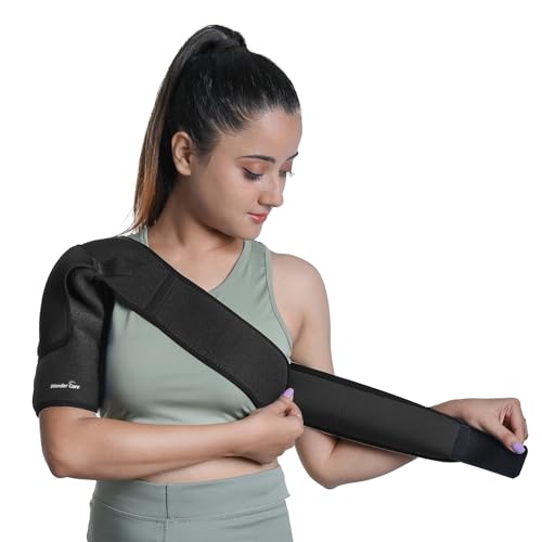 Wonder Care Rotator cuff brace for shoulder pain relief Neoprene Shoulder support brace for men and women for dislocated, frozen, mouse shoulder, rotator cuff pain relief wrap