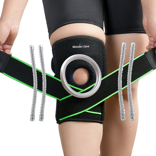 Wonder Care Neoprene Blend Adjustable Knee Support With Anti-Slip Silicon Strip,Breathable Patella Knee Brace Cap For Pain Relief,Sports,Arthritis Protection For Men & Women Free Size (1 Piece)