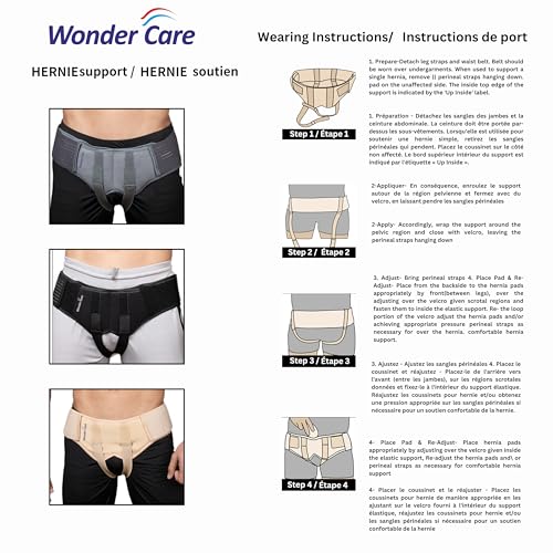 Wonder Care- Grey Hernia belt for men Truss Brace with one removable compression pad