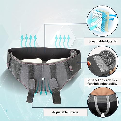 Wonder Care- Grey Hernia belt for men Truss Brace with one removable compression pad