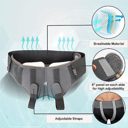 Wonder Care- Grey Hernia belt for men Truss Brace with one removable compression pad