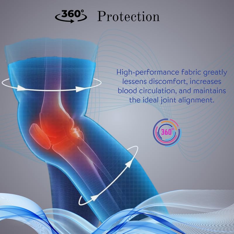 Wonder Care bamboo full leg compression sleeve full knees sleeve for running, volleyball, gym weightlifting bamboo compression leg sleeves knee brace [1Unit,L]