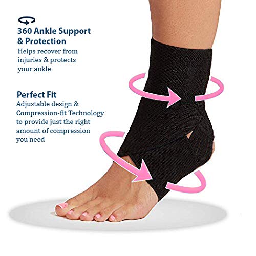 Wonder Care- Ankle Brace Adjustable Breathable Ankle Support with Elastic Fabric, Compression Ankle Wrap for Sports Protect, Ankle Sprain, Plantar Fasciitis