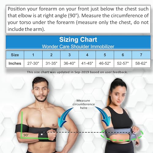 Wonder Care-Left Right Shoulder Immobilizer Arm Sling Elastic Brace for Clavicle Collar Bone Dislocation Subluxation Shoulder stabilizer Compression Brace After Rotator Cuff Surgery - Black