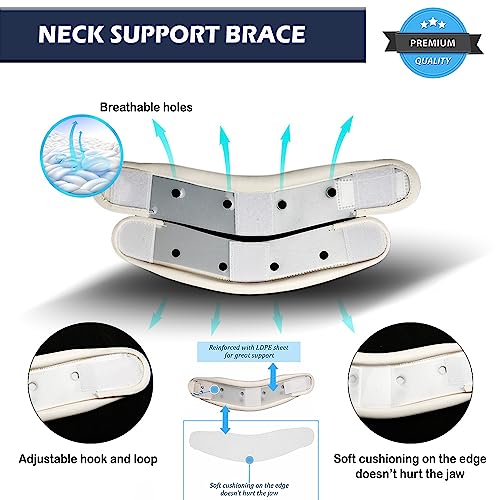 Wonder Care Rigid Cervical Collar Plastic Neck Support Brace Adjustable Height Collar Neck Support Brace Neck Brace for Neck Pain and Support for Women & Men