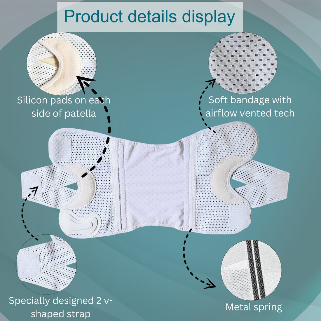 Wonder Care Adjustable Wrap Knee Support Brace, Air Mesh Fabric Knee Brace Cap for Pain Relief, Sports, Arthritis, Running Protection (Copy)