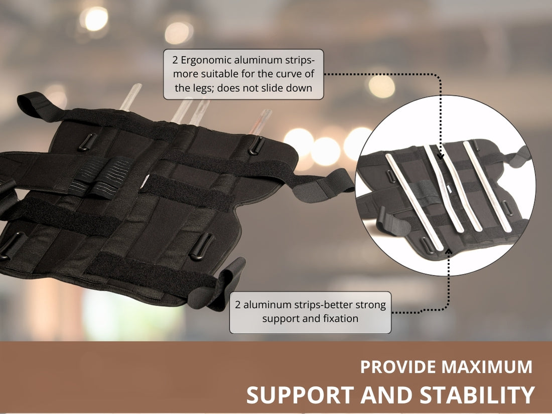 Wonder Care Knee Immobilizer Cotton Brace Support Dislocation Injuries Ligament Tear Wraparound Stabilizer Splint For Men & Women (19 Long) Grey-4Xl