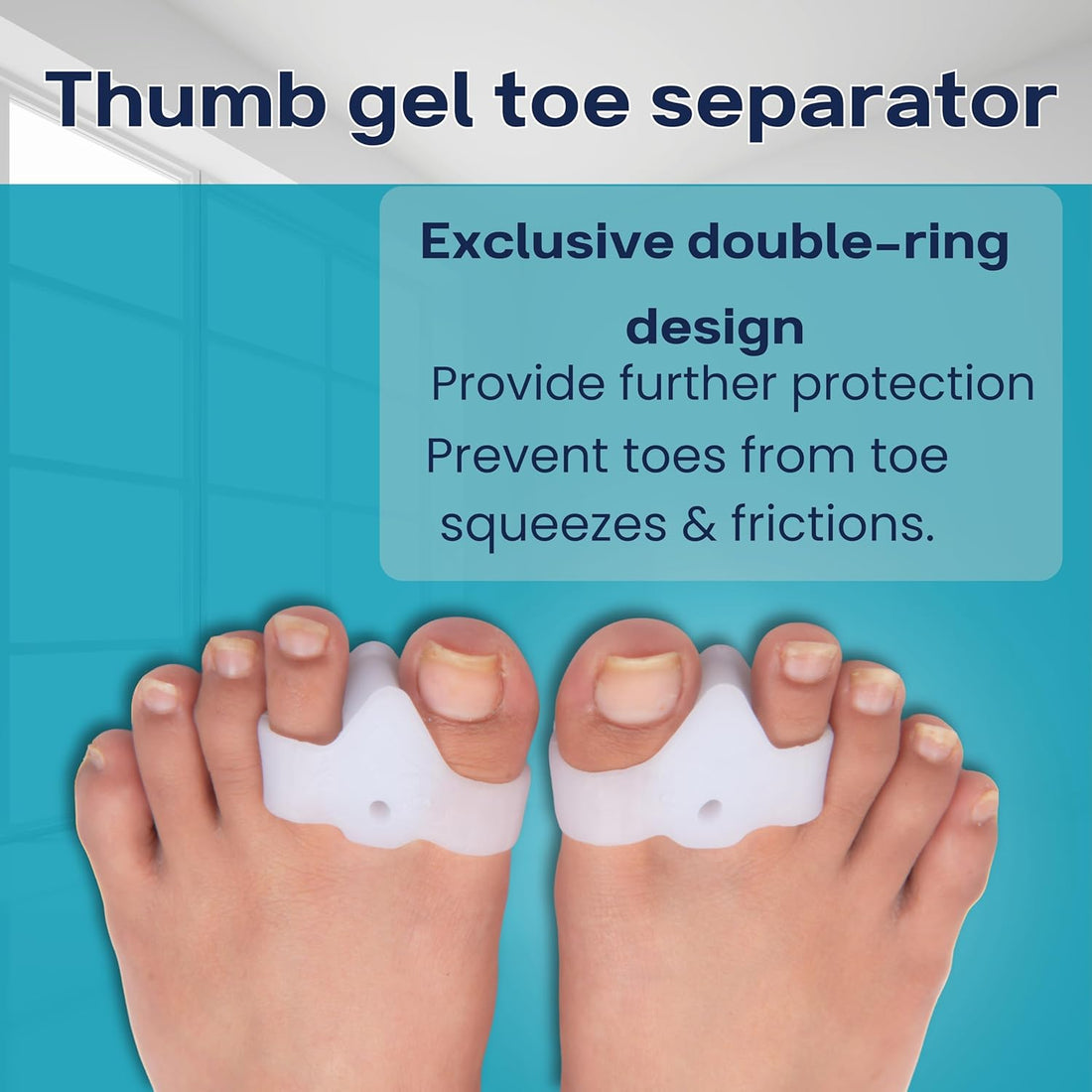 Wonder Care Silicone Toe Separator For Feet Gel Toe Pads Toe Big Toe Corrector Bunion Toe Straightener Yoga Toe Stretcher Hammer Toe Bunion [Pair of 1-2 Pieces]