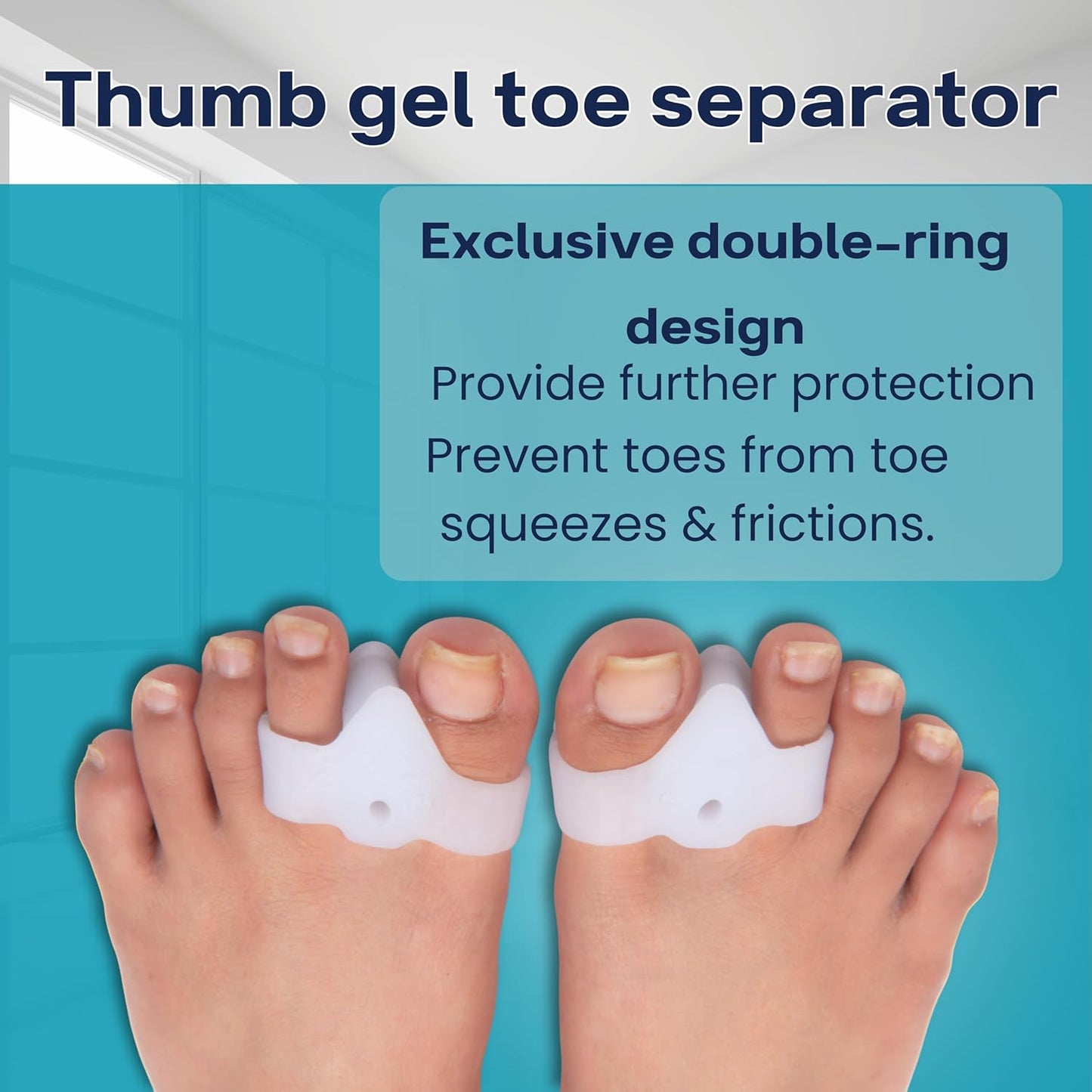 Wonder Care Silicone Toe Separator For Feet Gel Toe Pads Toe Big Toe Corrector Bunion Toe Straightener Yoga Toe Stretcher Hammer Toe Bunion [Pair of 1-2 Pieces]