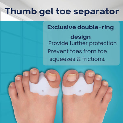 Wonder Care Silicone Toe Separator For Feet Gel Toe Pads Toe Big Toe Corrector Bunion Toe Straightener Yoga Toe Stretcher Hammer Toe Bunion [Pair of 1-2 Pieces]