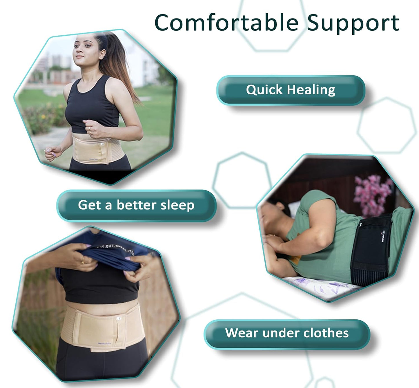 Wonder Care Polyester Umbilical Hernia Belt Hernia Support Brace with Removable Compression Pad Navel Hernia Pain Relief for Men & Women