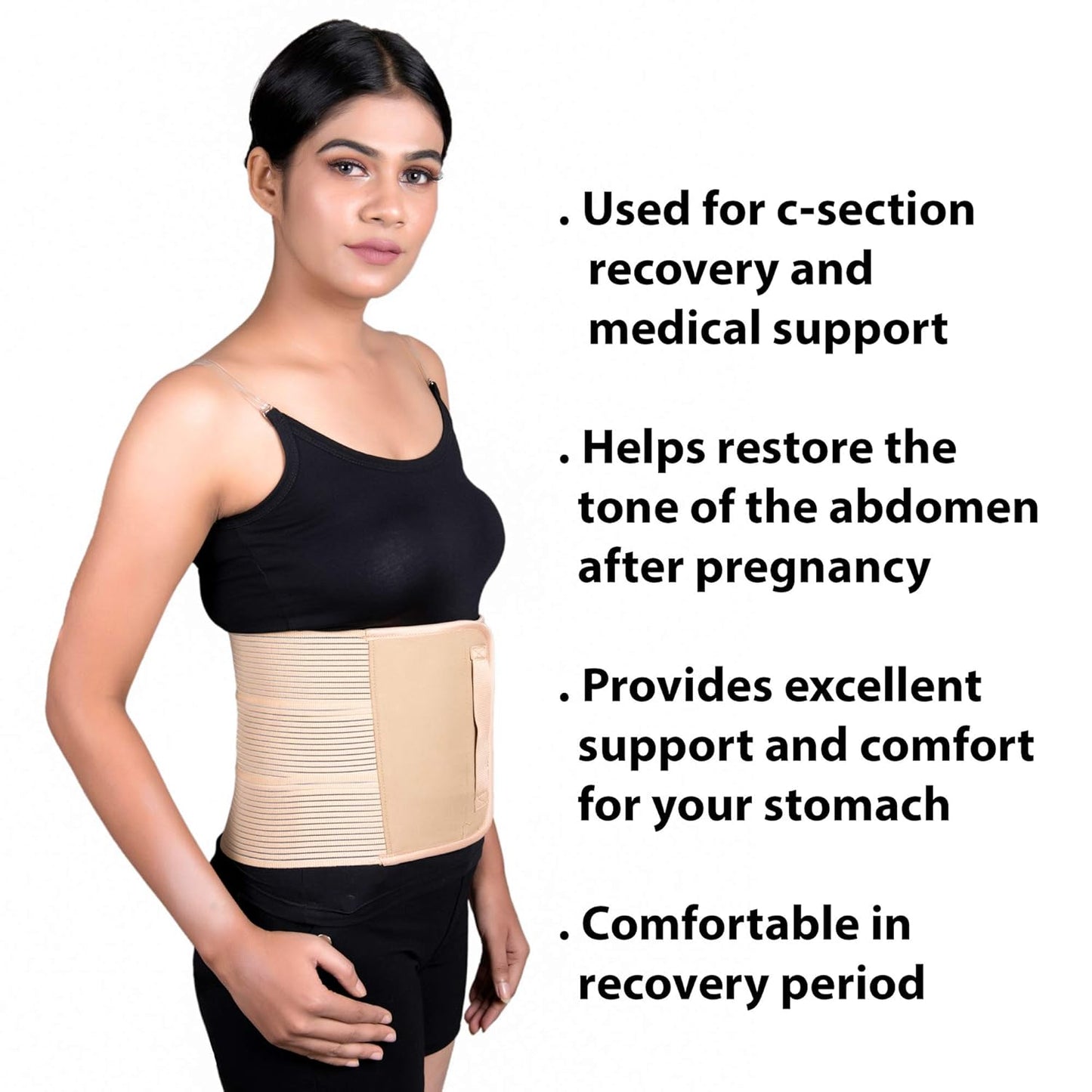 Wonder Care Abdominal Binder Tummy Trimmer Post Pregnancy Waist Support Belt-Large