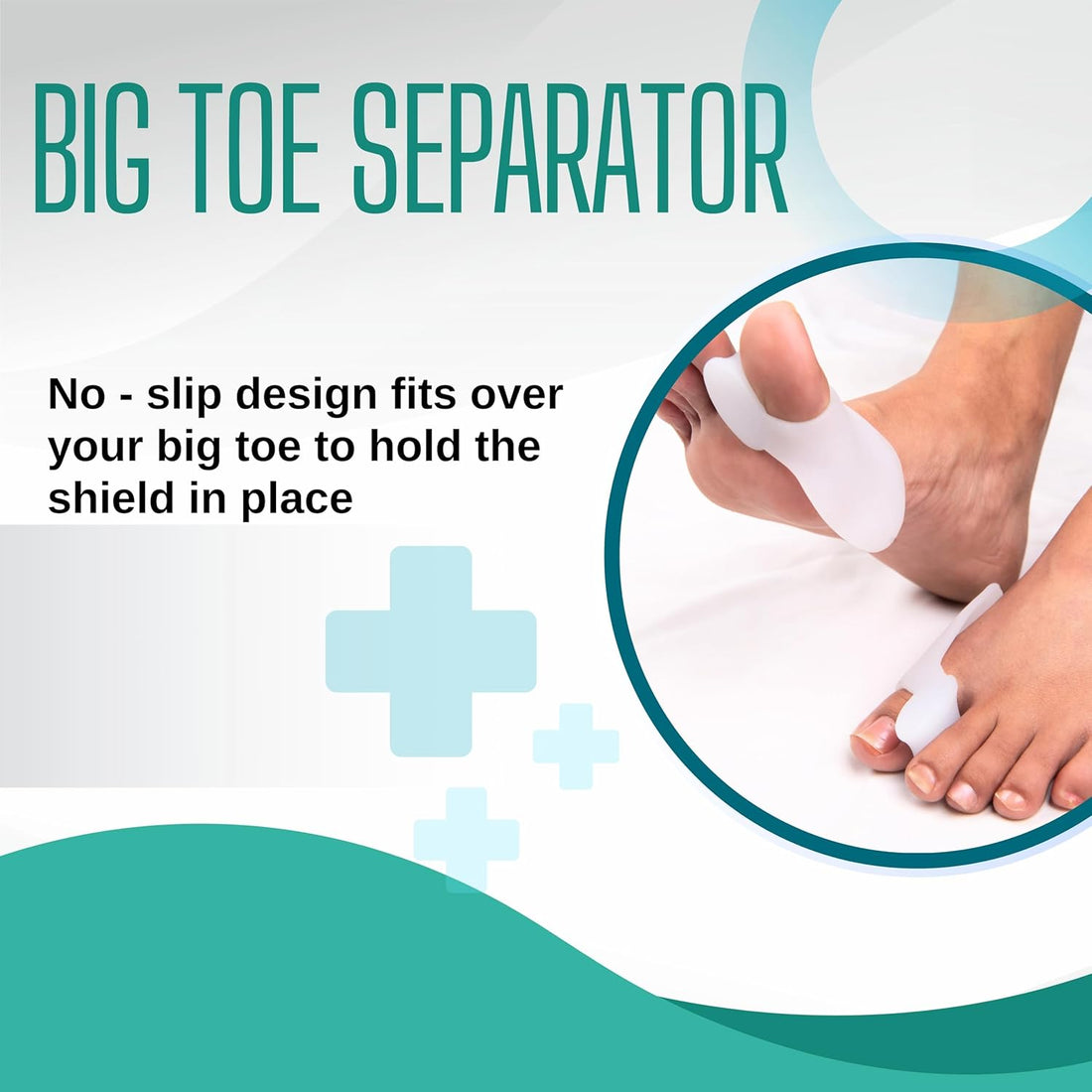Wonder Care Silicone Toe Separator For Feet Gel Toe Pads Toe Big Toe Corrector Bunion Toe Straightener Yoga Toe Stretcher Hammer Toe Bunion White [Pair of 1-2 Pieces]