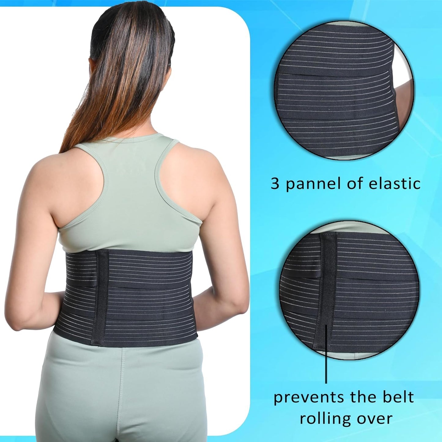 Wonder Care Abdominal Belt after delivery Medium| Kamar belt for women | Belt for back pain relief Women & Men | waist belt for men & women