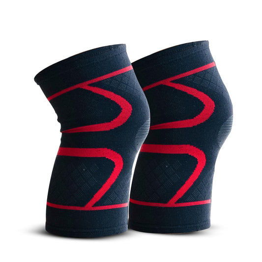 Wonder Care pack of 2 Knee Sleeve Knee Brace Compression Knee Sleeve For Men And Women Knee Support Running Knee Sleeve Workout Knee Sleeve Gym Hiking Sports Running Gym [Red-Black, L 1 Pair(2pcs)]
