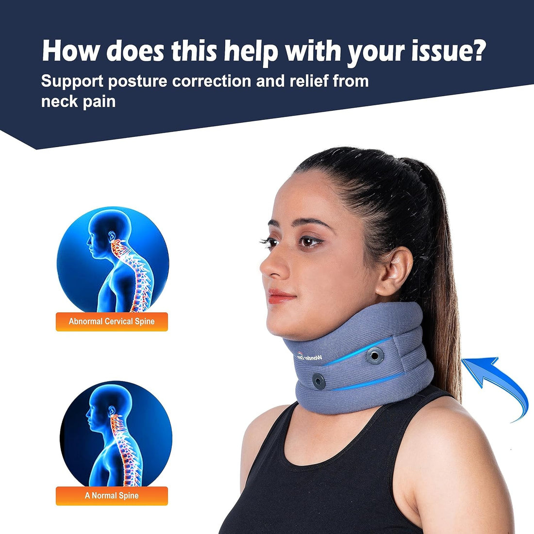 Wonder Care Cotton Soft Cervical Collar Adjustable Collar Neck Support Brace,Neck Support Soft Neck Collar Neck Brace For Neck Pain And Support For Women & Men- Medium