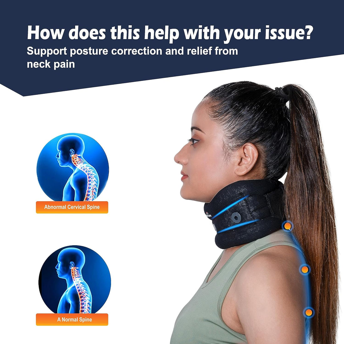 Wonder Care Plastic Soft Cervical Collar Adjustable Collar Neck Support Brace Neck Support Soft Neck Collar Neck Brace For Neck Pain And Support For Women & Men, Medium